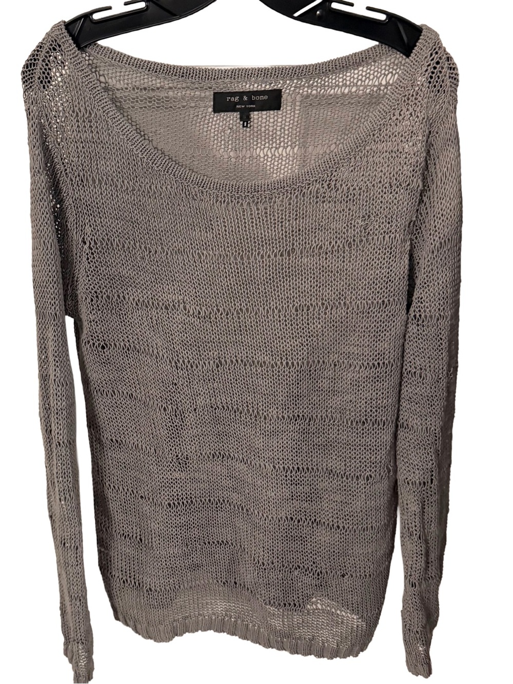 Rag & Bone Women’s Open Knit Boat Neck Sweater Linen Blend Sz S NWOT